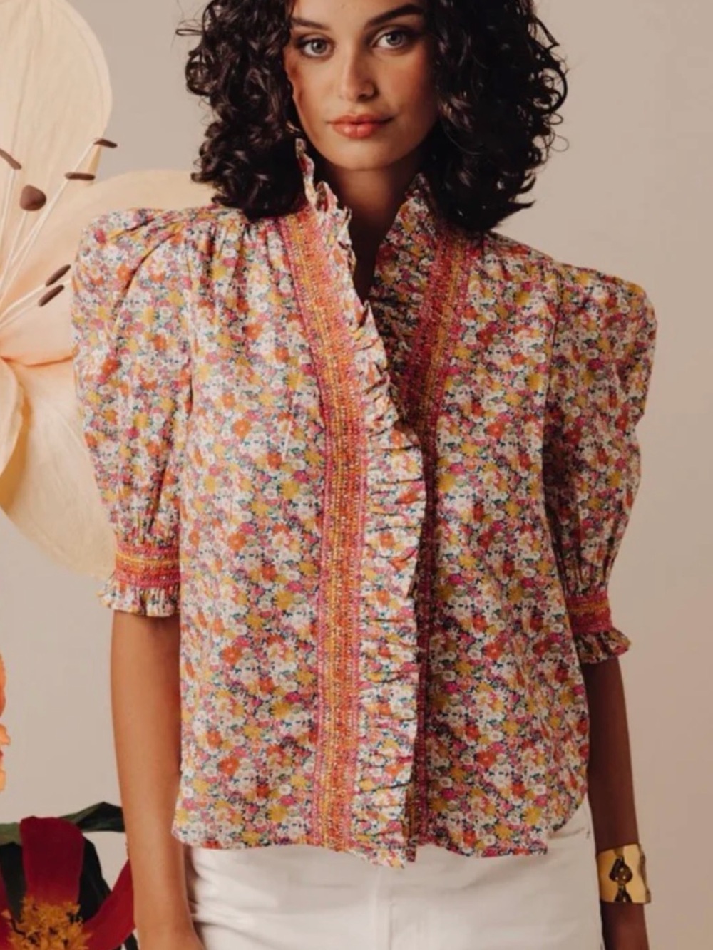 Love the Label ZURI SHORT SLEEVE TOP IN LIBBY PRINT. New with tags. XS - Picture 1 of 5